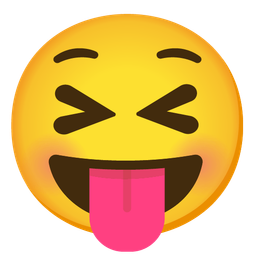 squinting face with tongue and flushed face