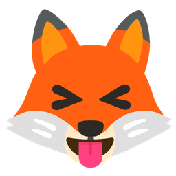 squinting face with tongue and fox