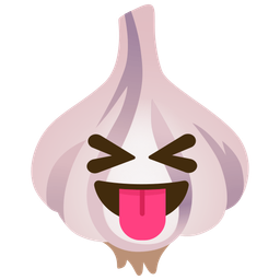 squinting face with tongue and garlic