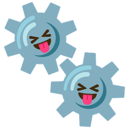 squinting face with tongue and gear