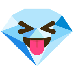 squinting face with tongue and gem stone