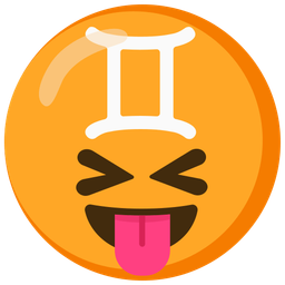 squinting face with tongue and Gemini