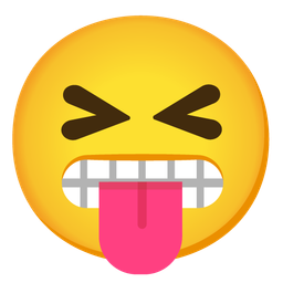 squinting face with tongue and grimacing face
