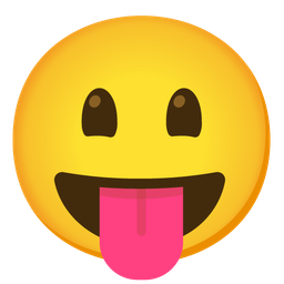 Squinting face with tongue and Grinning face with big eyes
