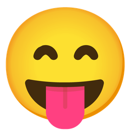 Squinting face with tongue and Grinning face with smiling eyes