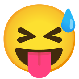 Squinting face with tongue and Grinning face with sweat