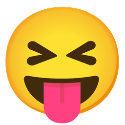 Squinting face with tongue and Grinning squinting face
