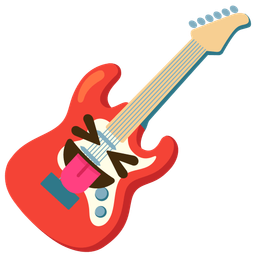 squinting face with tongue and guitar