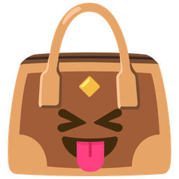 squinting face with tongue and handbag
