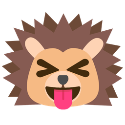 squinting face with tongue and hedgehog