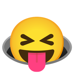 squinting face with tongue and hole