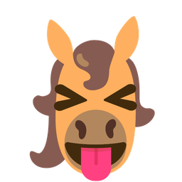 squinting face with tongue and horse