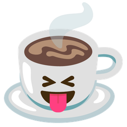 squinting face with tongue and hot beverage