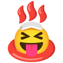 squinting face with tongue and hot springs