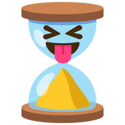 squinting face with tongue and hourglass done