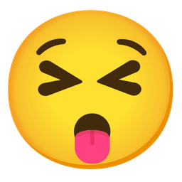 squinting face with tongue and hushed face