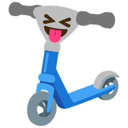 squinting face with tongue and kick scooter