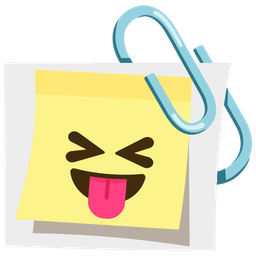 squinting face with tongue and linked paperclips