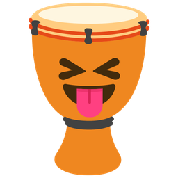 squinting face with tongue and long drum