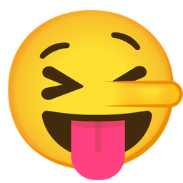 squinting face with tongue and lying face