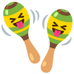 squinting face with tongue and maracas