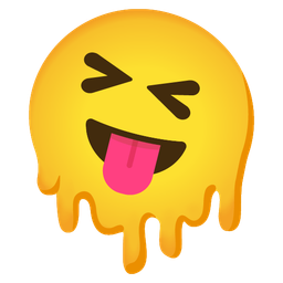 Squinting face with tongue and Melting face