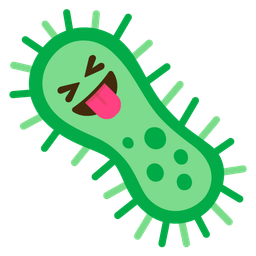 squinting face with tongue and microbe