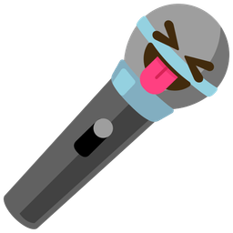 squinting face with tongue and microphone