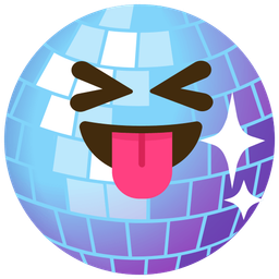 squinting face with tongue and mirror ball