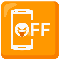 squinting face with tongue and mobile phone off