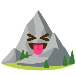 squinting face with tongue and mountain