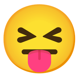 squinting face with tongue and neutral face