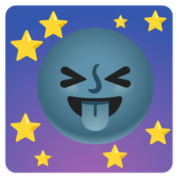 squinting face with tongue and new moon face