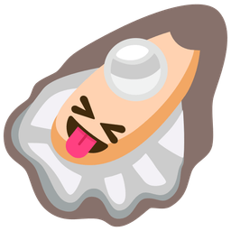 squinting face with tongue and oyster
