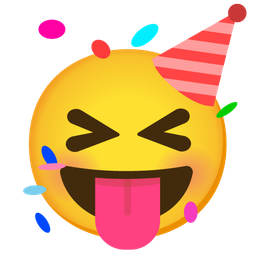 squinting face with tongue and partying face