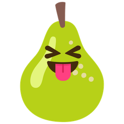 squinting face with tongue and pear