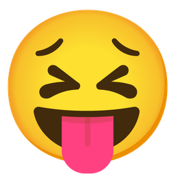 squinting face with tongue and persevering face