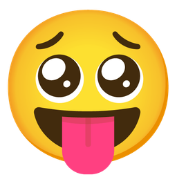 squinting face with tongue and pleading face