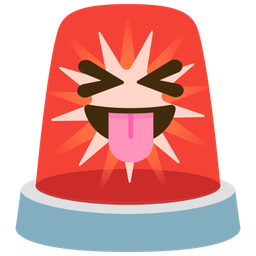 squinting face with tongue and police car light