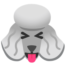 squinting face with tongue and poodle