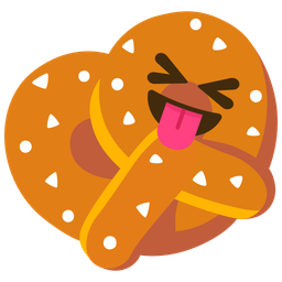 squinting face with tongue and pretzel