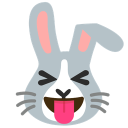 squinting face with tongue and rabbit face