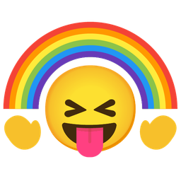 squinting face with tongue and rainbow