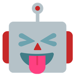squinting face with tongue and robot