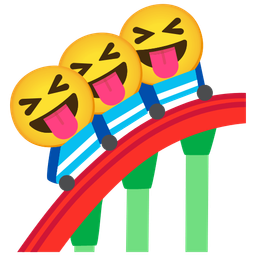 squinting face with tongue and roller coaster