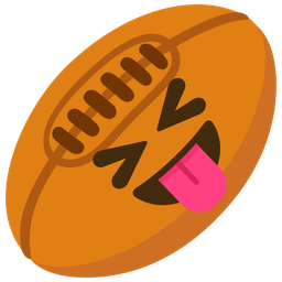 squinting face with tongue and rugby football