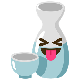 squinting face with tongue and sake