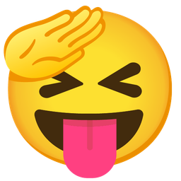 squinting face with tongue and saluting face