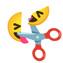 squinting face with tongue and scissors