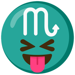 squinting face with tongue and Scorpio